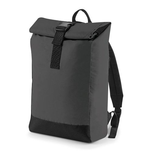 Bagbase Reflective Roll-Top Backpack Black Reflective