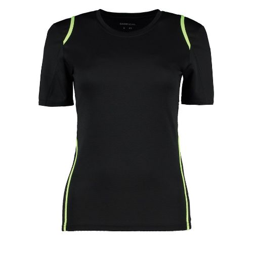 Gamegear Women's Gamegear Cooltex T-Shirt Short Sleeve (Regular Fit) Black/Fluorescent Lime