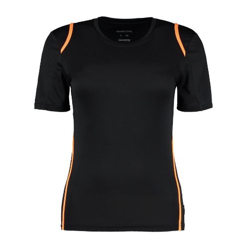 Gamegear Women's Gamegear Cooltex T-Shirt Short Sleeve (Regular Fit) Black/Fluorescent Orange