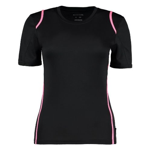 Gamegear Women's Gamegear Cooltex T-Shirt Short Sleeve (Regular Fit) Black/Fluorescent Pink