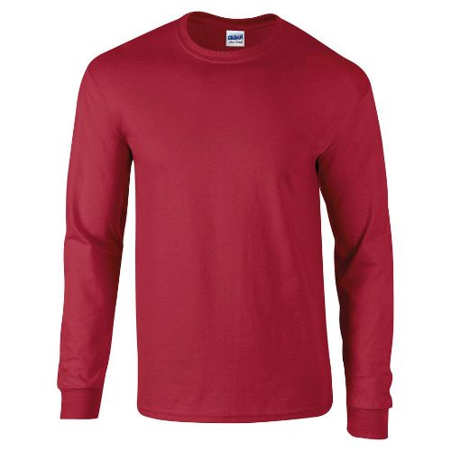 Gildan Ultra Cotton Adult Long Sleeve T-Shirt Cardinal Red