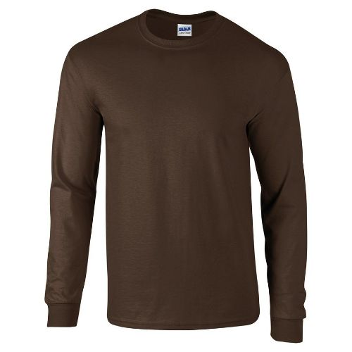 Gildan Ultra Cotton Adult Long Sleeve T-Shirt Dark Chocolate