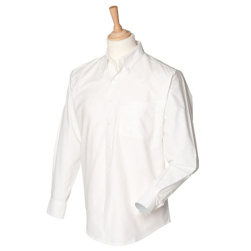 Henbury Long Sleeve Classic Oxford Shirt White
