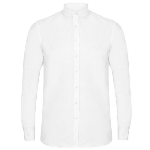 Henbury Modern Long Sleeve Oxford Shirt White
