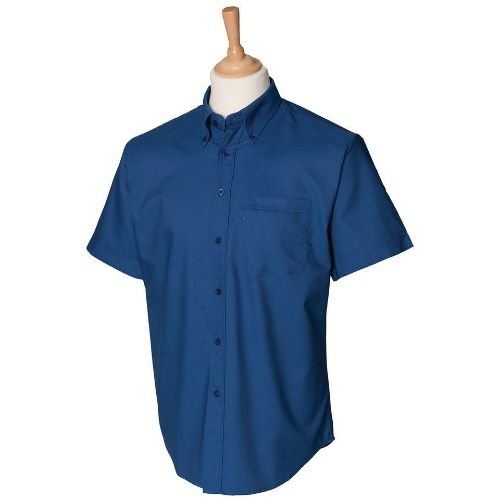 Henbury Short Sleeve Classic Oxford Shirt Dark Blue