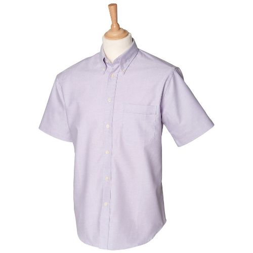 Henbury Short Sleeve Classic Oxford Shirt Lilac