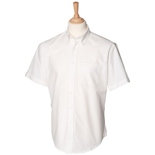 Henbury Short Sleeve Classic Oxford Shirt White