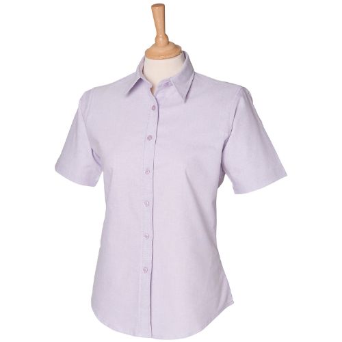 Henbury Women's Short Sleeve Classic Oxford Shirt Lilac