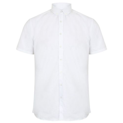 Henbury Modern Short Sleeve Oxford Shirt White