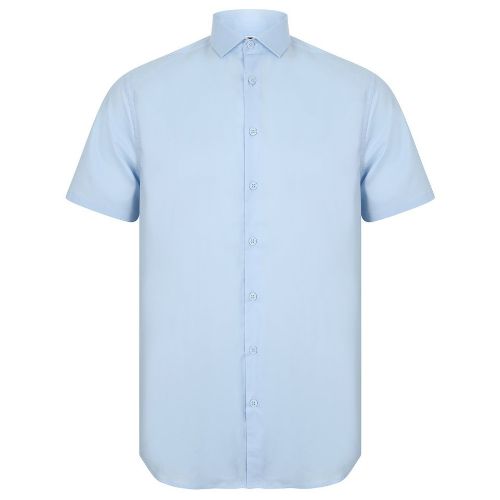 Henbury Short Sleeve Stretch Shirt Light Blue