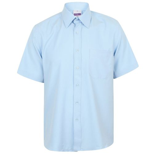 Henbury Wicking Antibacterial Short Sleeve Shirt Light Blue
