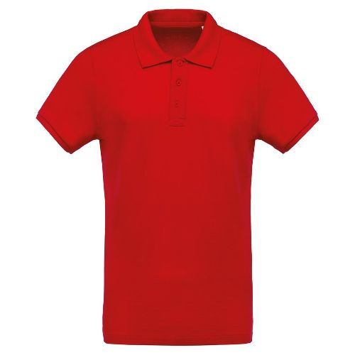 Kariban Men's Organic Piqué Short-Sleeved Polo Shirt Red