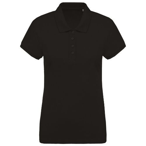 Kariban Ladies’ Organic Piqué Short-Sleeved Polo Shirt Black