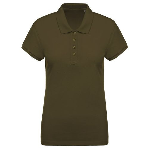 Kariban Ladies’ Organic Piqué Short-Sleeved Polo Shirt Moss Green