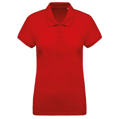 Kariban Ladies’ Organic Piqué Short-Sleeved Polo Shirt Red