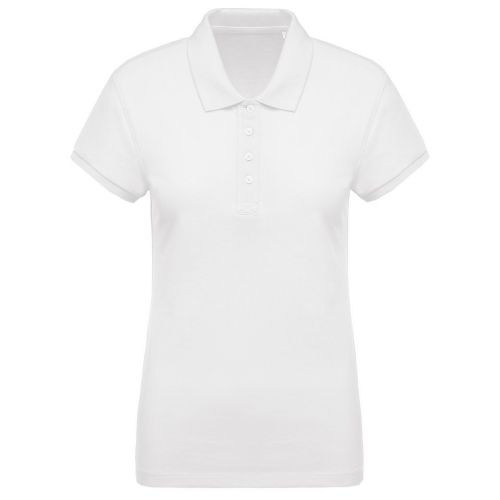 Kariban Ladies’ Organic Piqué Short-Sleeved Polo Shirt White