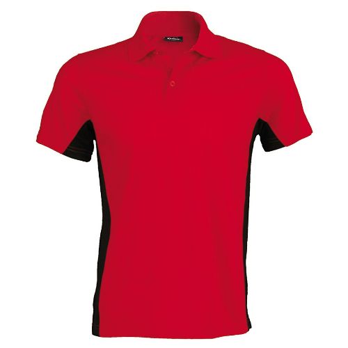 Kariban Flags Short Sleeve Bi-Colour Polo Shirt Red/Black