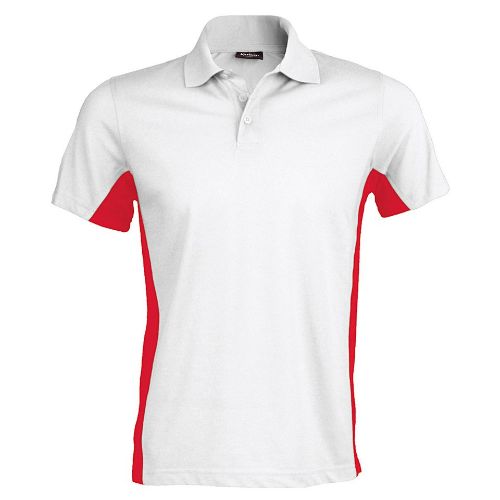 Kariban Flags Short Sleeve Bi-Colour Polo Shirt White/Red