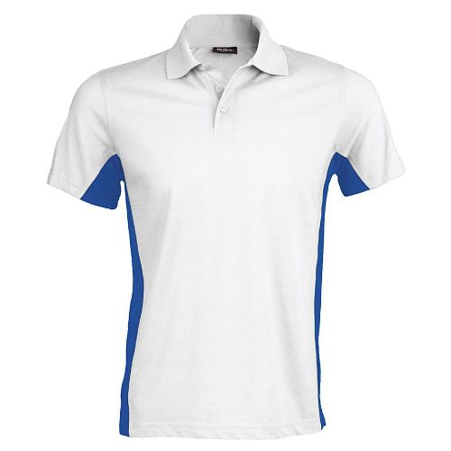 Kariban Flags Short Sleeve Bi-Colour Polo Shirt White/Royal