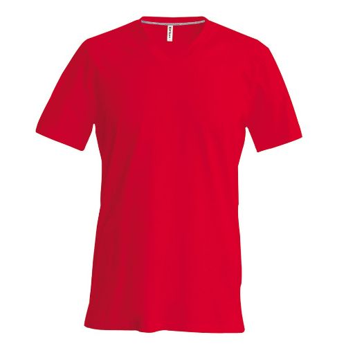 Kariban Men's Short-Sleeved V-Neck T-Shirt Red