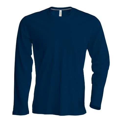 Kariban Men's Long-Sleeved Crew Neck T-Shirt Navy