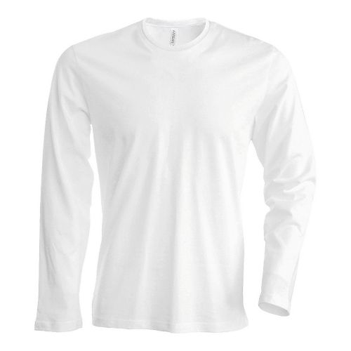 Kariban Men's Long-Sleeved Crew Neck T-Shirt White