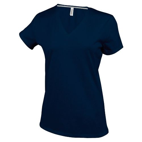 Kariban Ladies' Short-Sleeved V-Neck T-Shirt Navy