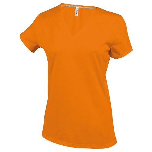 Kariban Ladies' Short-Sleeved V-Neck T-Shirt Orange