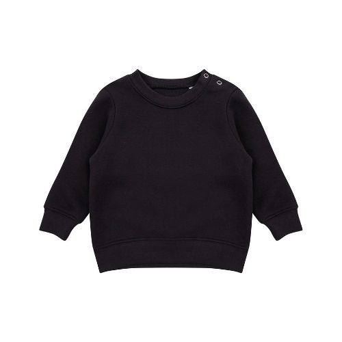 Larkwood Crew Neck Sweatshirt With Shoulder Poppers Black