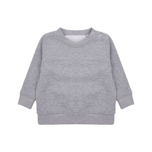 Larkwood Crew Neck Sweatshirt With Shoulder Poppers Heather Grey