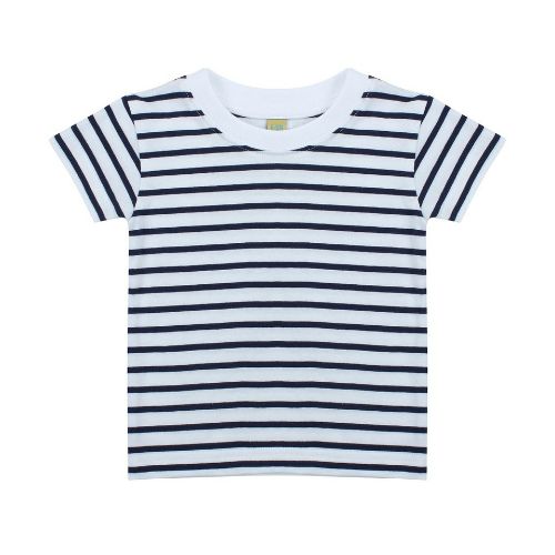 Larkwood Short Sleeve Striped T-Shirt White/Oxford Navy