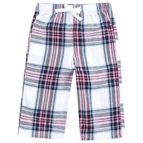 Larkwood Tartan Lounge Trousers White/Pink Check