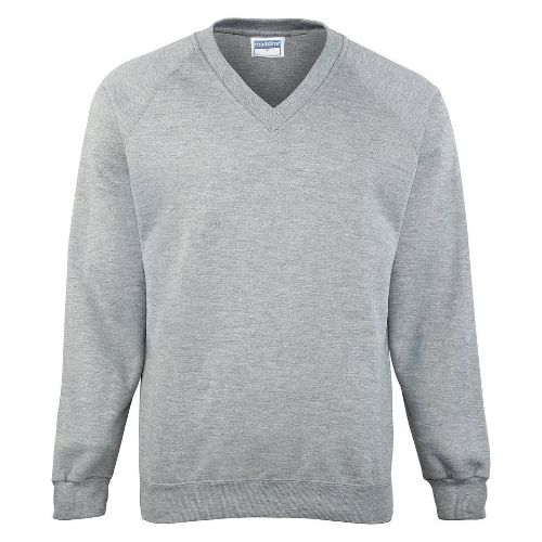 Maddins Kids Coloursure V-Neck Sweatshirt Oxford Grey