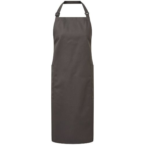 Premier Recycled Polyester And Cotton Bib Apron, Organic And Fairtrade Certified Dark Grey
