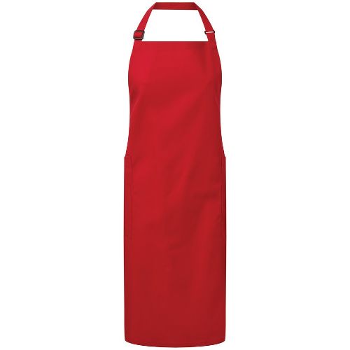 Premier Recycled Polyester And Cotton Bib Apron, Organic And Fairtrade Certified Red