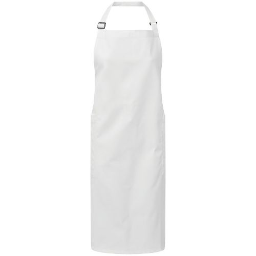 Premier Recycled Polyester And Cotton Bib Apron, Organic And Fairtrade Certified White
