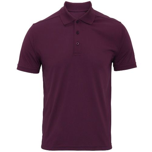 Premier Coolchecker Piqué Polo Aubergine