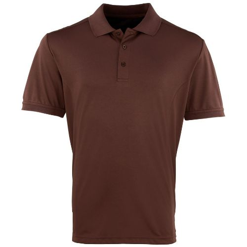 Premier Coolchecker Piqué Polo Brown