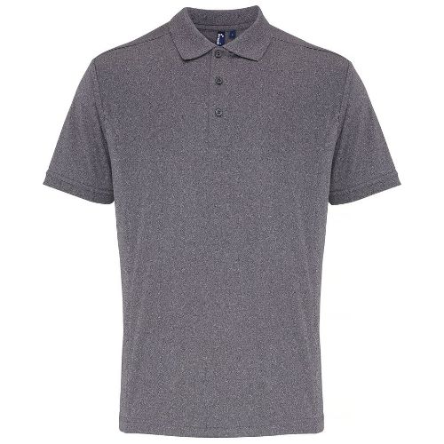 Premier Coolchecker Piqué Polo Grey Melange