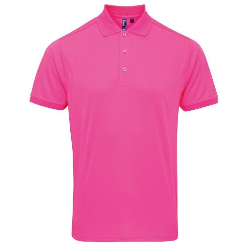 Premier Coolchecker Piqué Polo Neon Pink