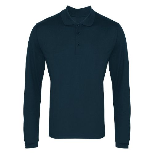 Premier Long Sleeve Coolchecker Piqué Polo Navy