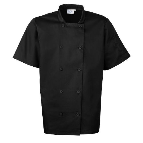 Premier Short Sleeve Chef’S Jacket Black