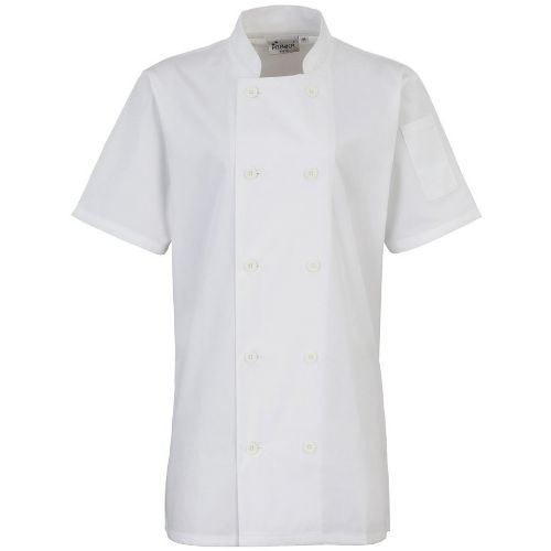 Premier Women's Short Sleeve Chef's Jacket White