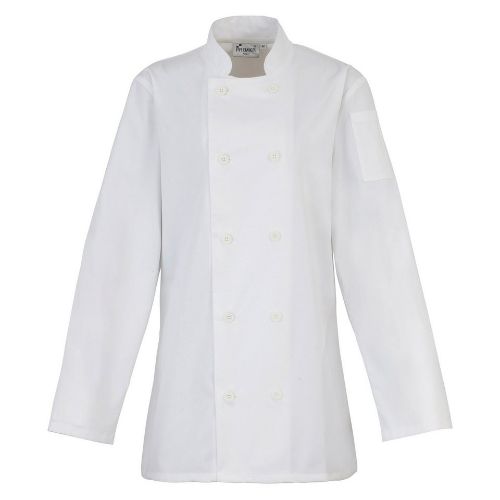 Premier Women's Long Sleeve Chef's Jacket White