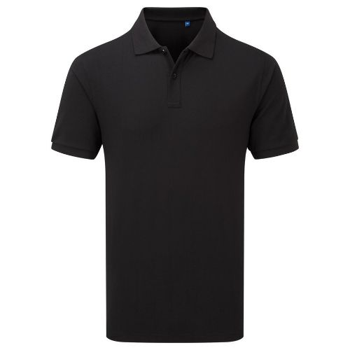 Premier Unisex Short Sleeve Polo Shirt, Powered By Heiq Viroblock Black