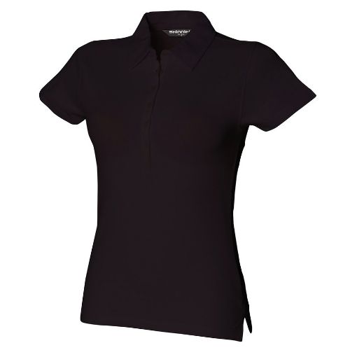 Sf Women's Short Sleeve Stretch Polo Black