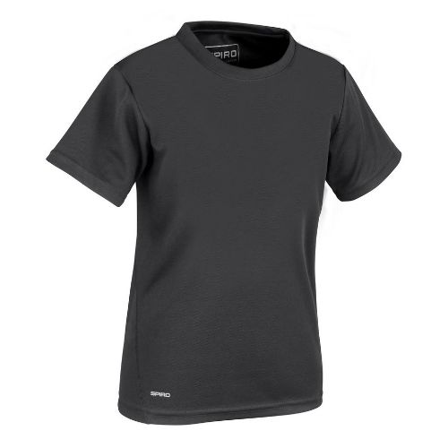 Spiro Spiro Quick-Dry Short Sleeve Junior T-Shirt Black