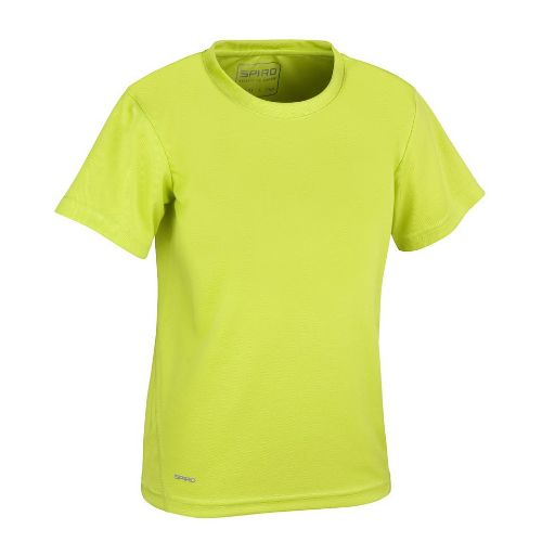 Spiro Spiro Quick-Dry Short Sleeve Junior T-Shirt Lime Green