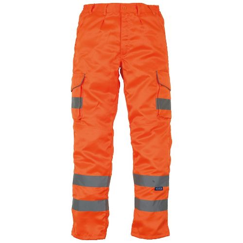 Yoko Hi-Vis Polycotton Cargo Trousers With Kneepad Pockets (Hv018T/3M) Orange
