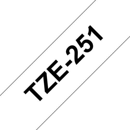 Brother TZE251 Black On White Label Tape 24mmx8m